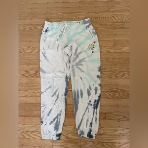 Tie-Dye Joggers with Flower Embroidery